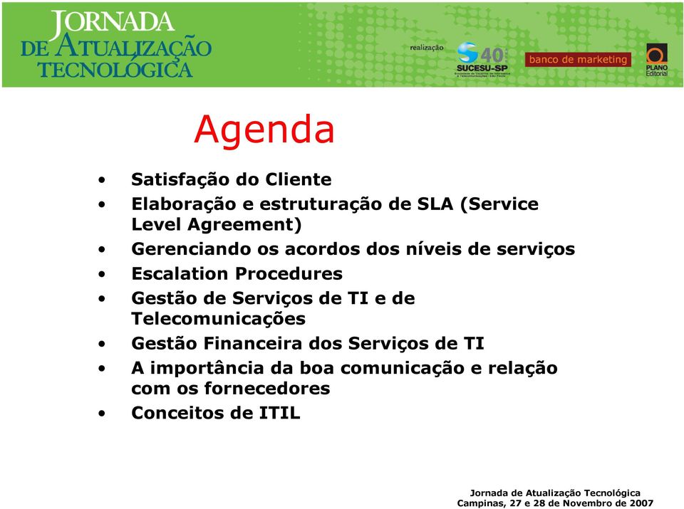 Gestão de Serviços de TI e de Telecomunicações Gestão Financeira dos Serviços