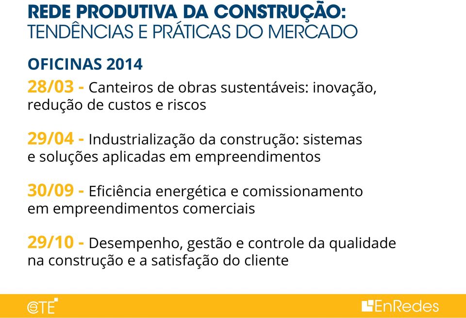 Industrialização da construção: sistemas e soluções aplicadas em empreendimentos 30/09 - em