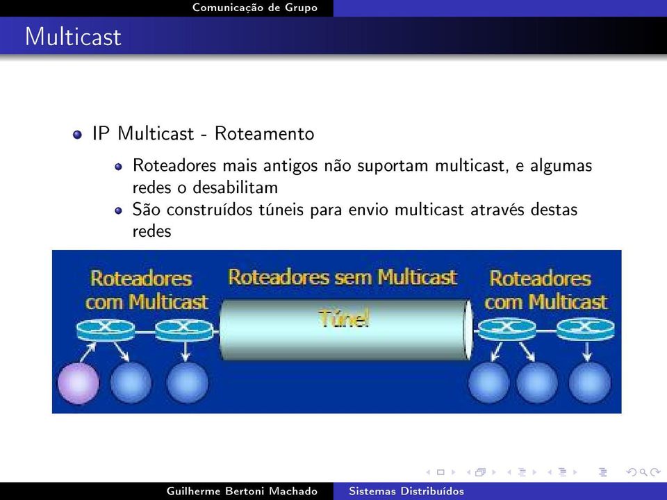 multicast, e algumas redes o desabilitam São