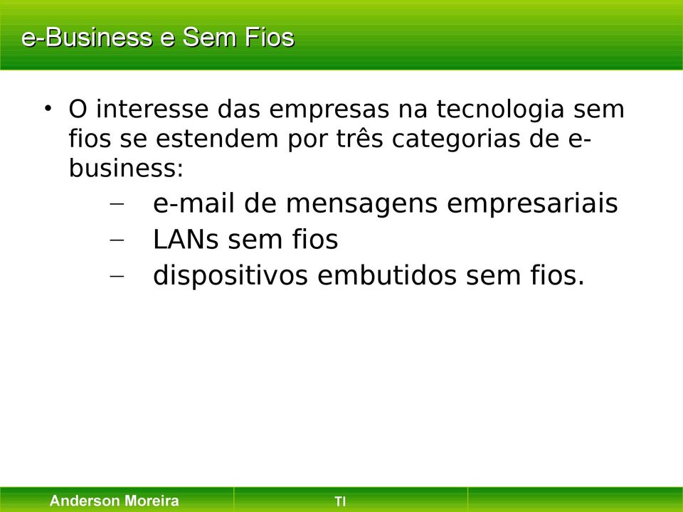 categorias de e- business: e-mail de mensagens