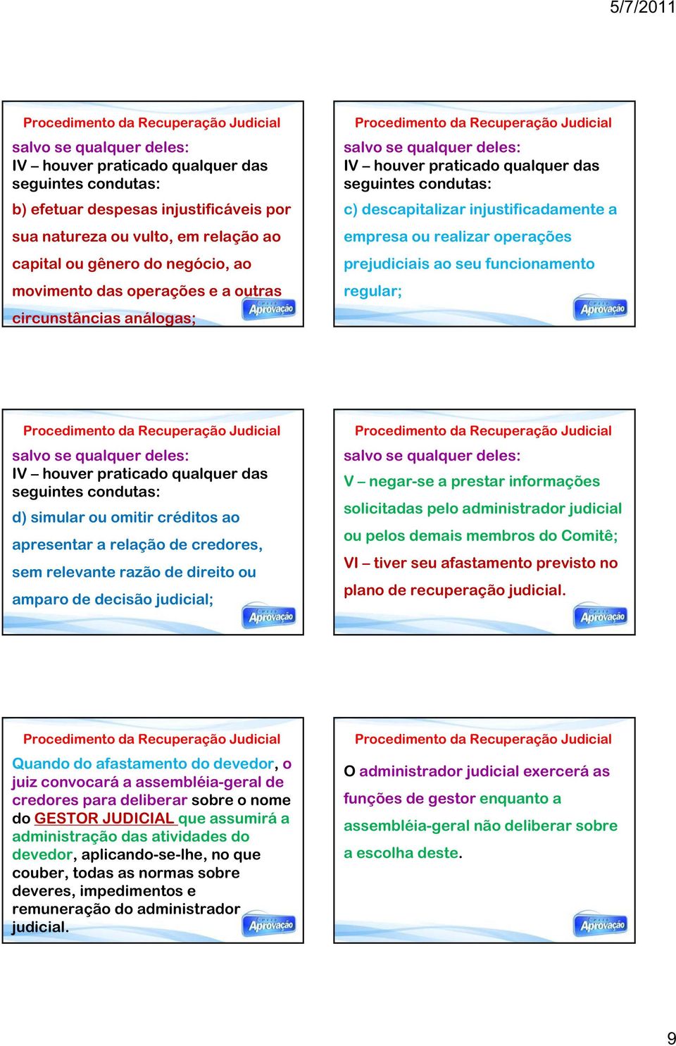 prejudiciais ao seu funcionamento regular; salvo se qualquer deles: IV houver praticado qualquer das seguintes condutas: d) simular ou omitir créditos ao apresentar a relação de credores, sem