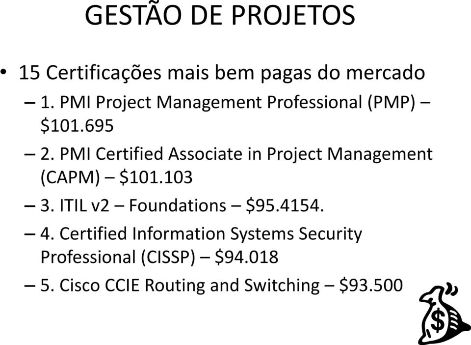 PMI Certified Associate in Project Management (CAPM) $101.103 3.