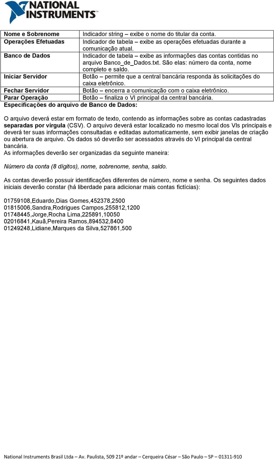 Iniciar Servidor Botão permite que a central bancária responda às solicitações do caixa eletrônico. Fechar Servidor Botão encerra a comunicação com o caixa eletrônico.