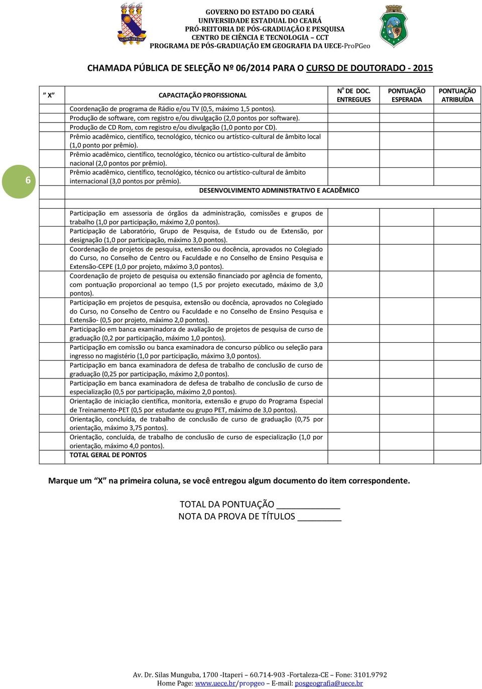 Prêmio acadêmico, científico, tecnológico, técnico ou artístico-cultural de âmbito nacional (2,0 pontos por prêmio).