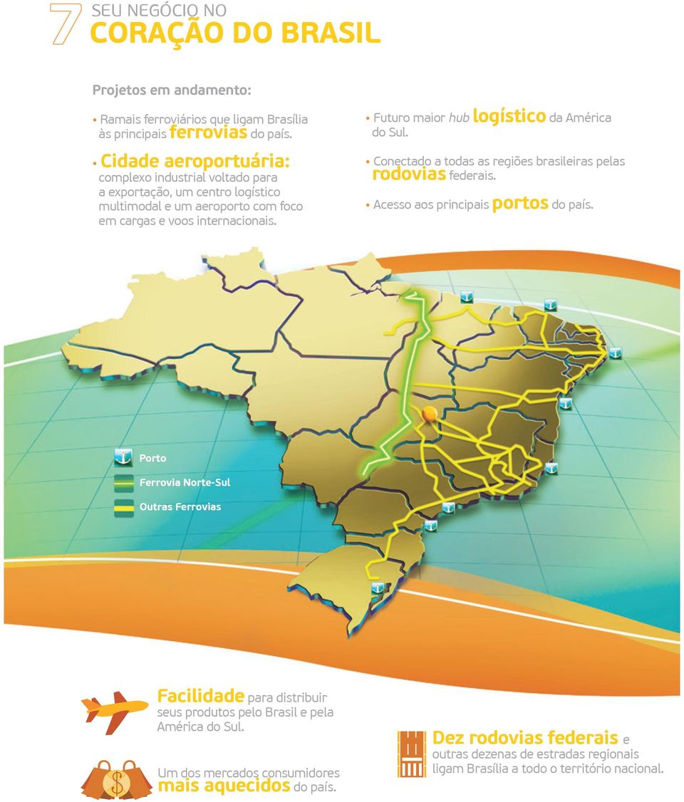 Futuro maior hub logístico da américa do sul. conectado a todas as regiões brasileiras pelas rodovias federais. acesso aos principais portos do país.