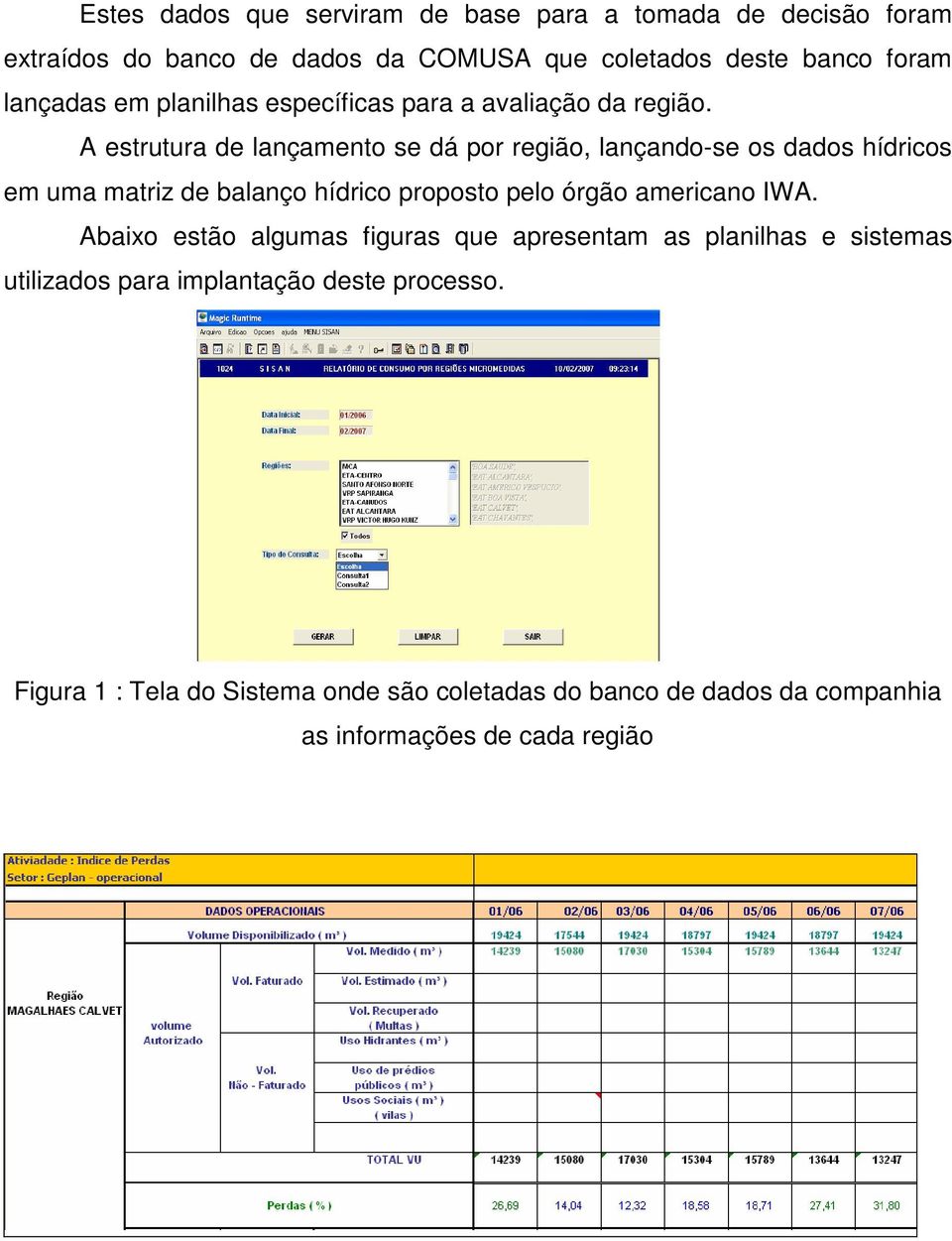 A estrutura de lançamento se dá por região, lançando-se os dados hídricos em uma matriz de balanço hídrico proposto pelo órgão americano