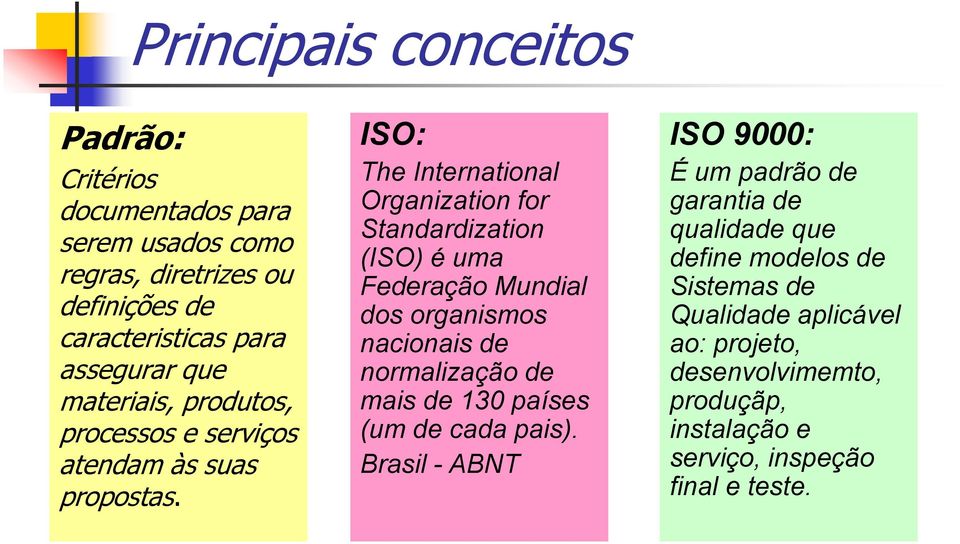 ISO: The International Organization for Standardization (ISO) é uma Federação Mundial dos organismos nacionais de normalização de mais de 130