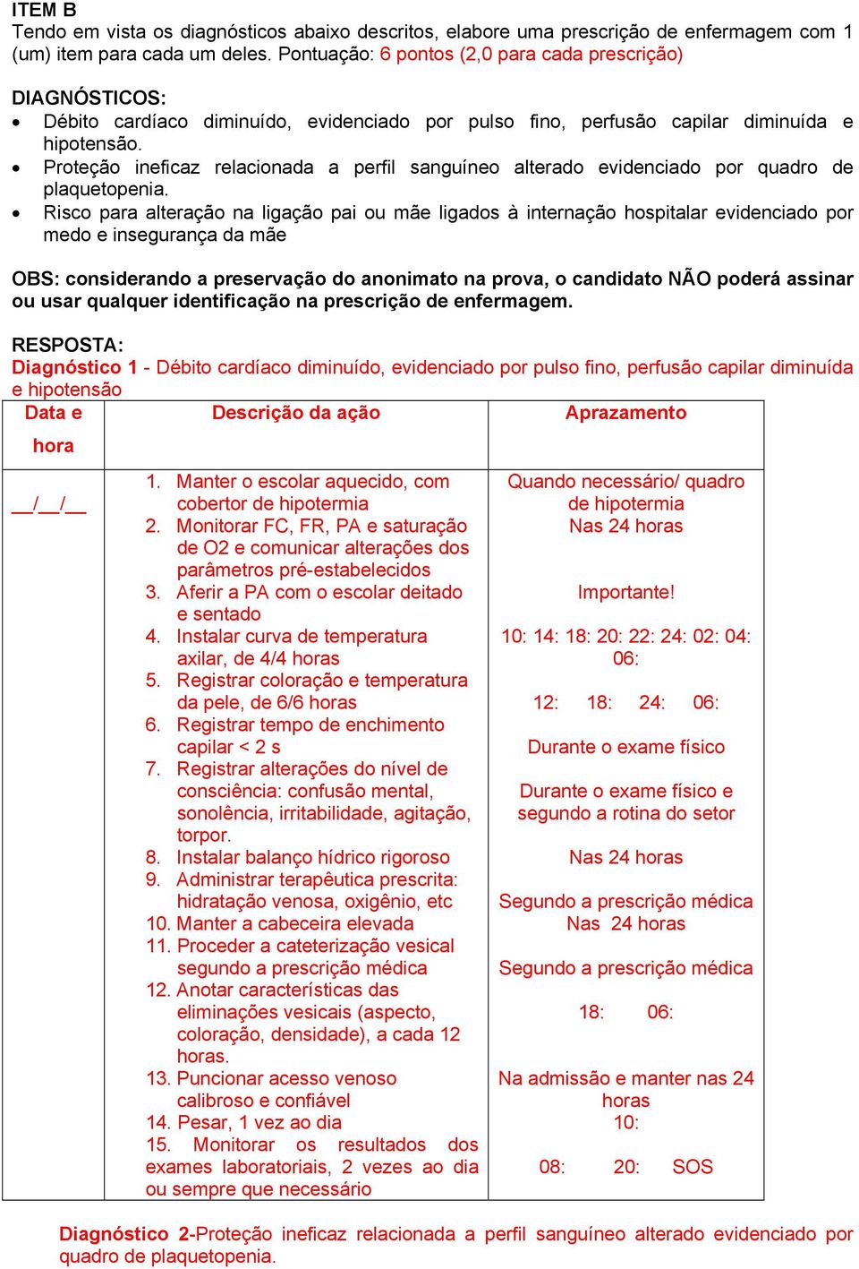 Proteção ineficaz relacionada a perfil sanguíneo alterado evidenciado por quadro de plaquetopenia.