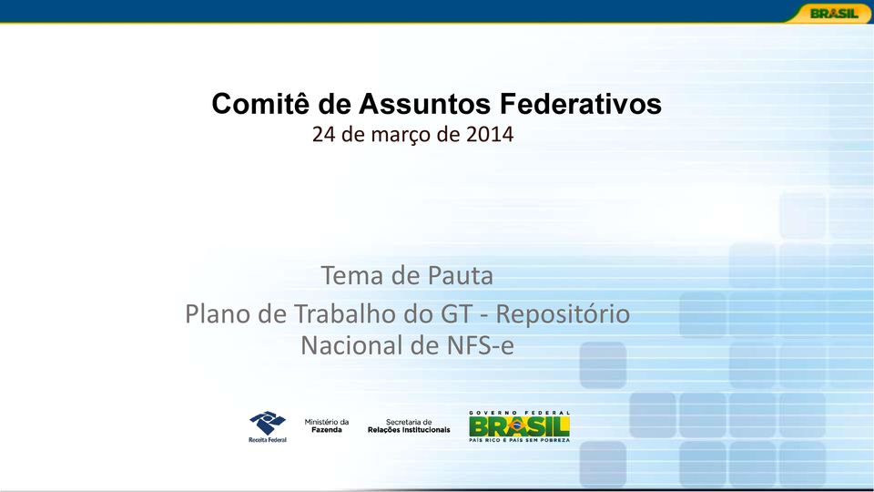 2014 Tema de Pauta Plano de