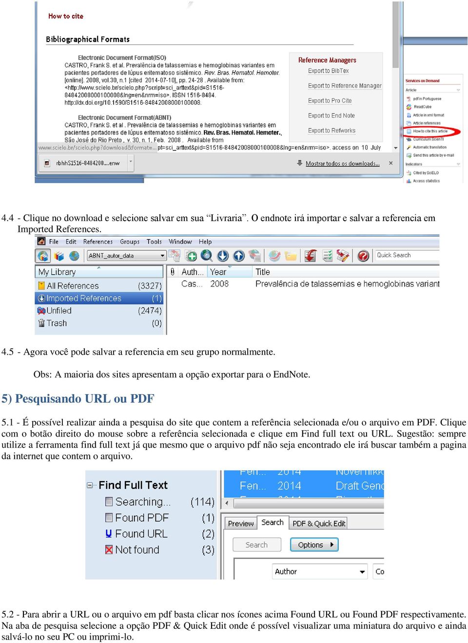 1 - É possível realizar ainda a pesquisa do site que contem a referência selecionada e/ou o arquivo em PDF.