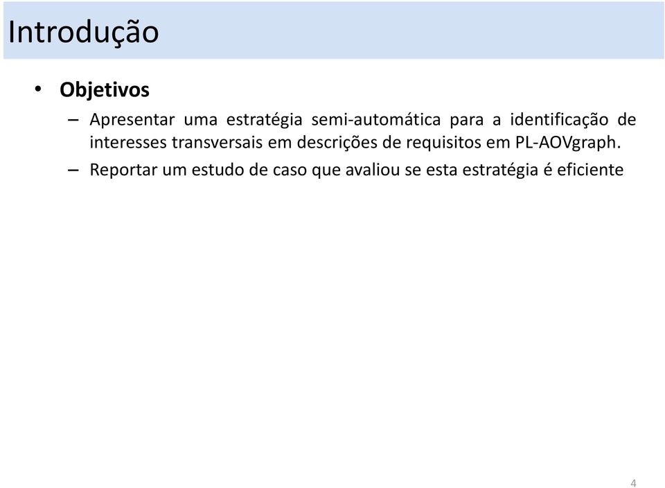 transversais em descrições de requisitos em PL-AOVgraph.