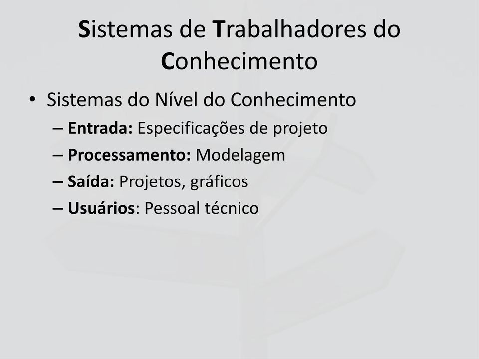 Especificações de projeto Processamento: