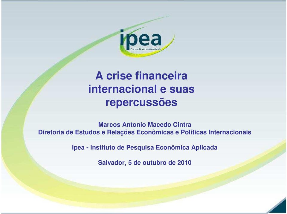 Relações Econômicas e Políticas Internacionais Ipea -