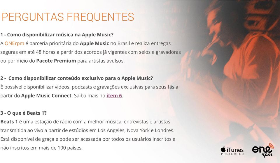 artistas avulsos. 2 - Como disponibilizar conteúdo exclusivo para o Apple Music?