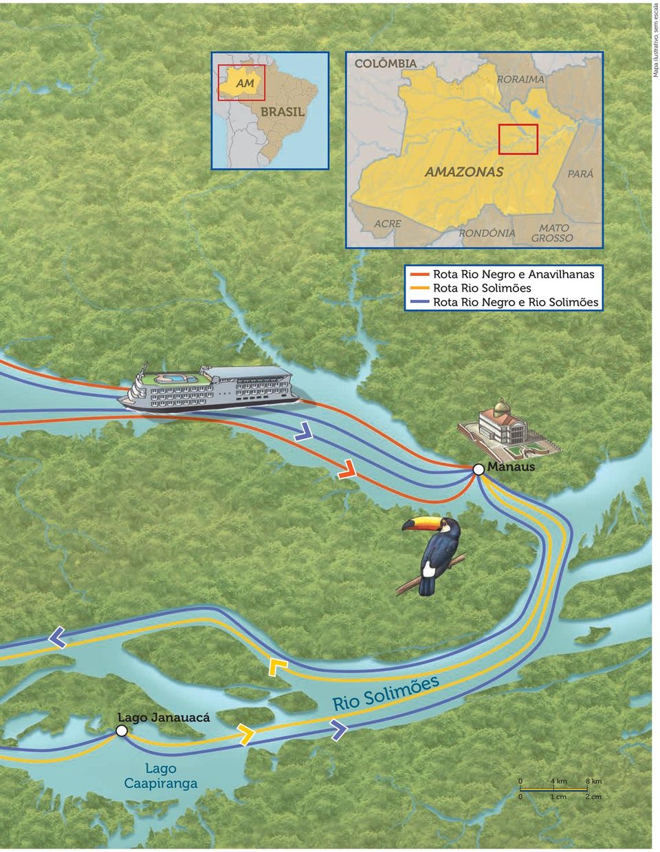 Anavilhanas Rota Rio Solimões Rota Rio Negro e Rio Solimões