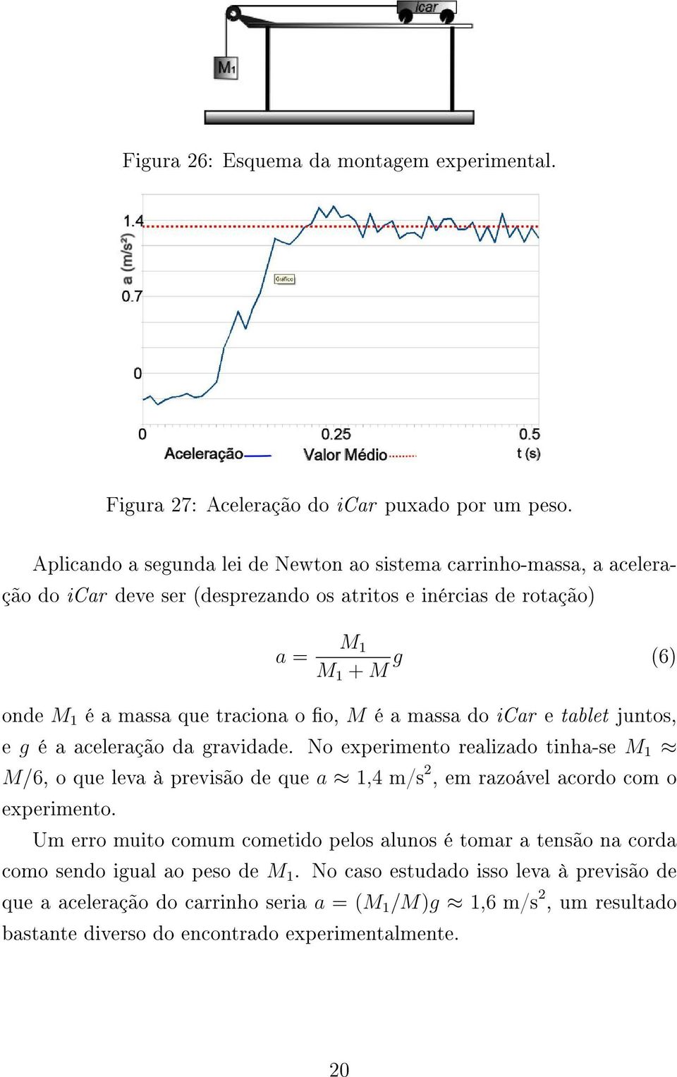 traciona o o, M é a massa do icar e tablet juntos, e g é a aceleração da gravidade.