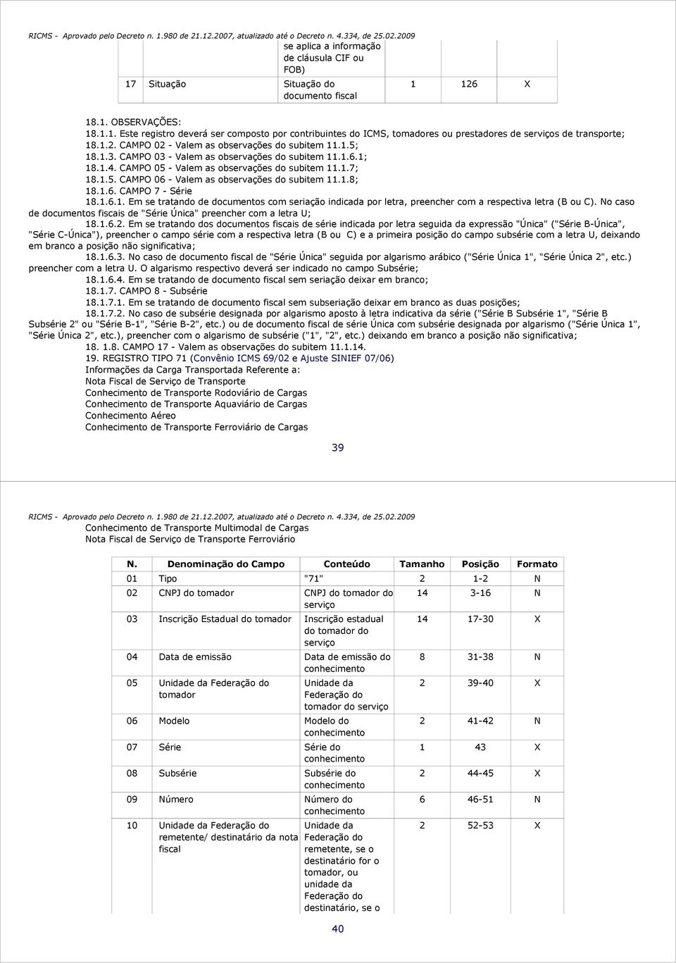 1.2. CMPO 02 - Valem as observações do subitem 11.1.5; 18.1.3. CMPO 03 - Valem as observações do subitem 11.1.6.1; 18.1.4. CMPO 05 - Valem as observações do subitem 11.1.7; 18.1.5. CMPO 06 - Valem as observações do subitem 11.