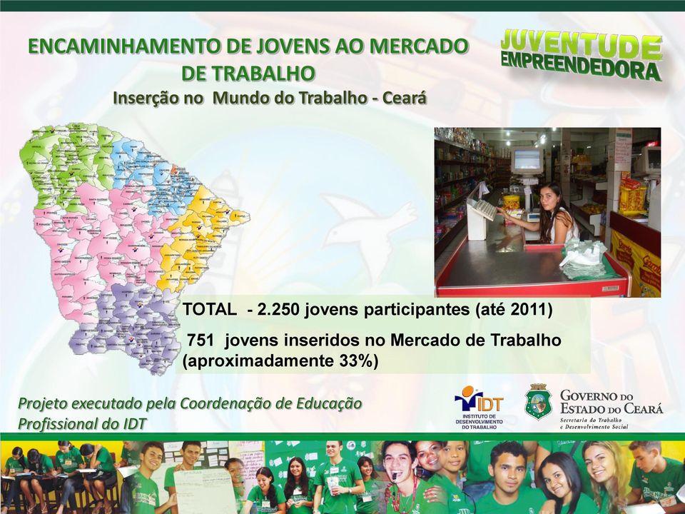 250 jovens participantes (até 2011) 751 jovens