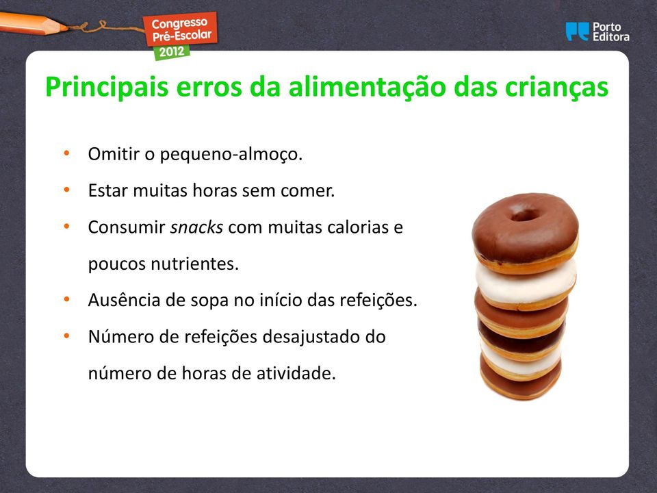 Consumir snacks com muitas calorias e poucos nutrientes.