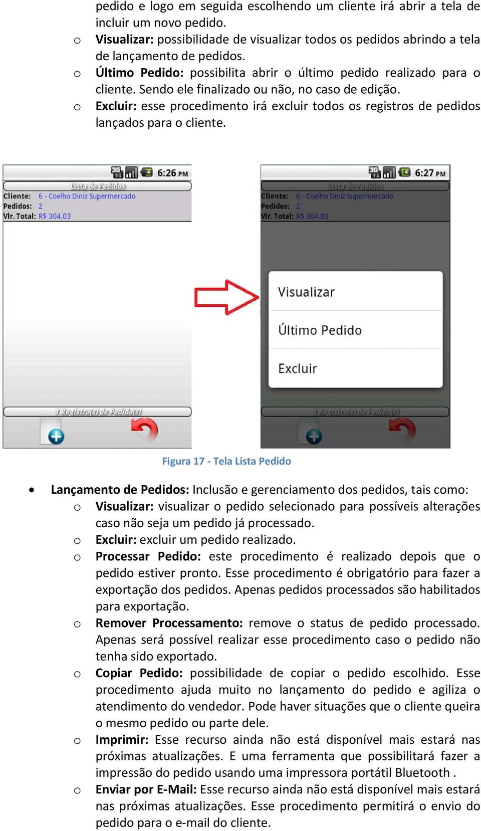 Excluir: esse procedimento irá excluir todos os registros de pedidos lançados para o cliente.