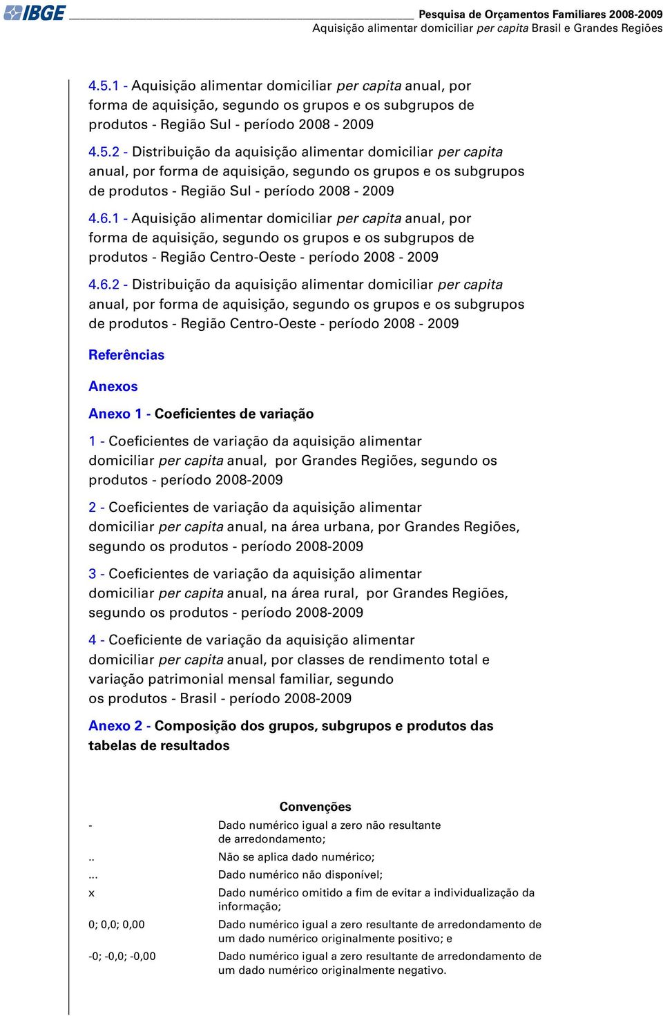 2 - Distribuição da aquisição alimentar domiciliar per capita anual, por forma de aquisição, segundo os grupos e os subgrupos de produtos - Região Sul - período 2008-2009 4.6.