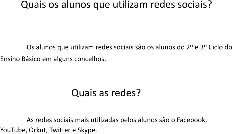 Ciclo do Ensino Básico em alguns concelhos. Quais as redes?