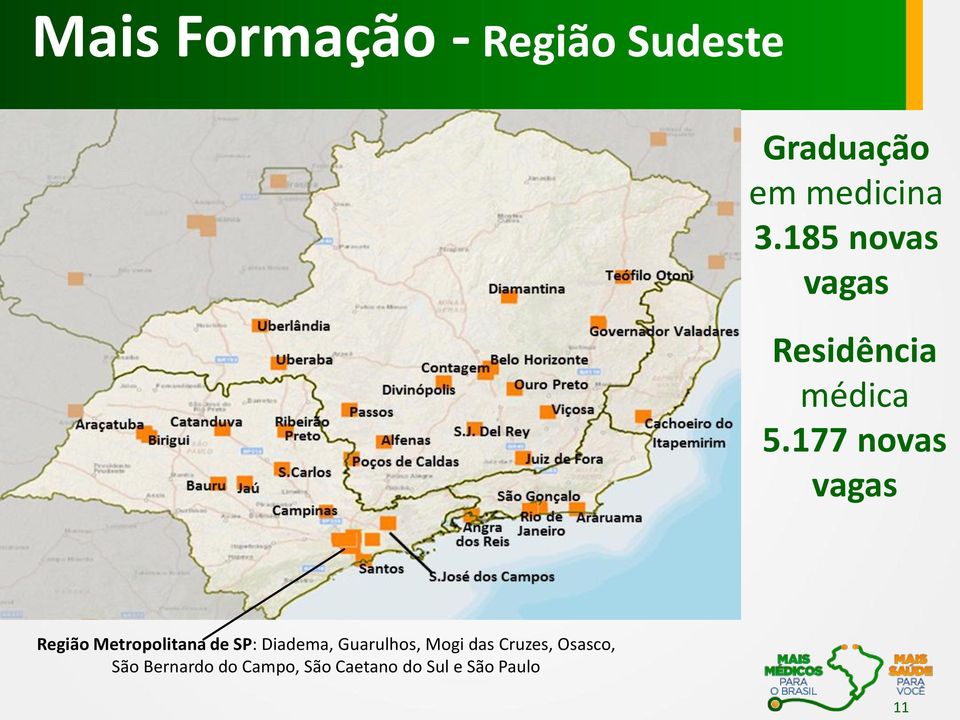 177 novas vagas Região Metropolitana de SP: Diadema,