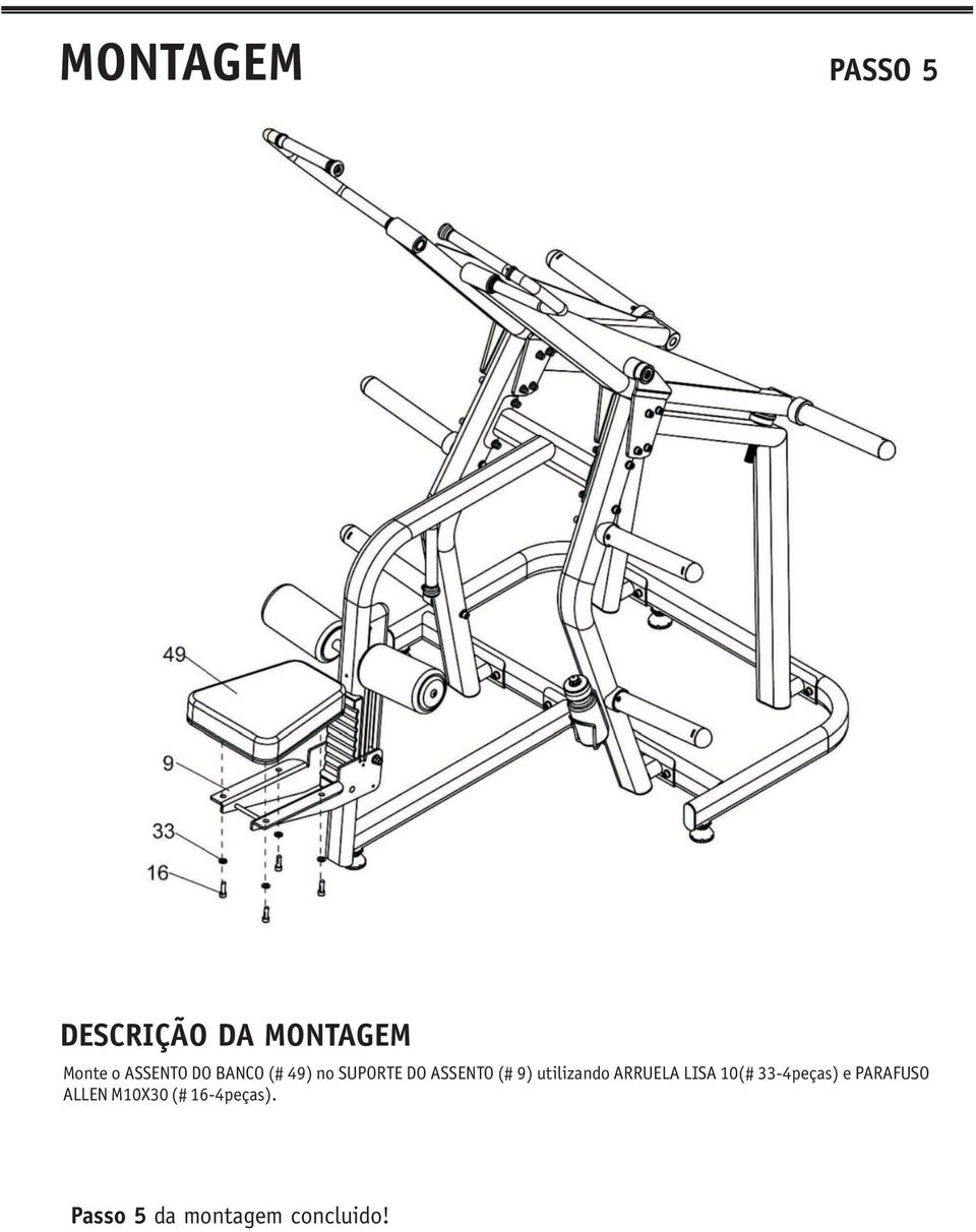 utilizando ARRUELA LISA 0(# 33- peças) e PARAFUSO