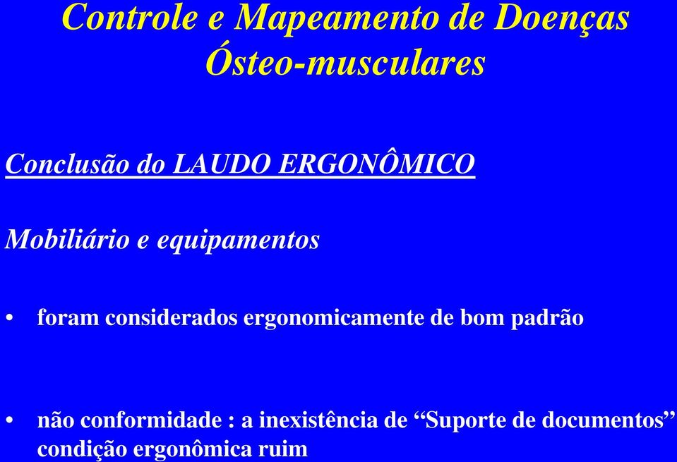 ergonomicamente de bom padrão não conformidade