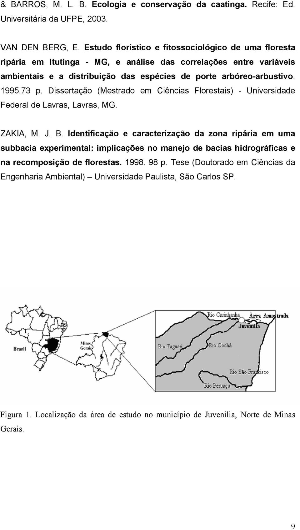 1995.73 p. Dissertação (Mestrado em Ciências Florestais) - Universidade Federal de Lavras, Lavras, MG. ZAKIA, M. J. B.