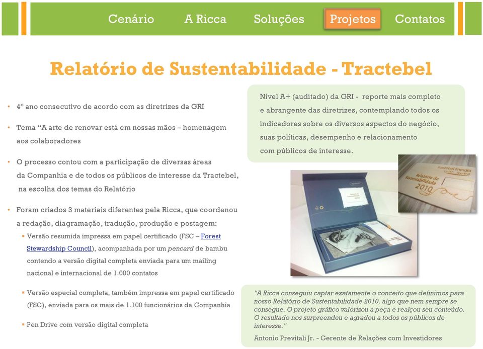 diretrizes, contemplando todos os indicadores sobre os diversos aspectos do negócio, suas políticas, desempenho e relacionamento com públicos de interesse.