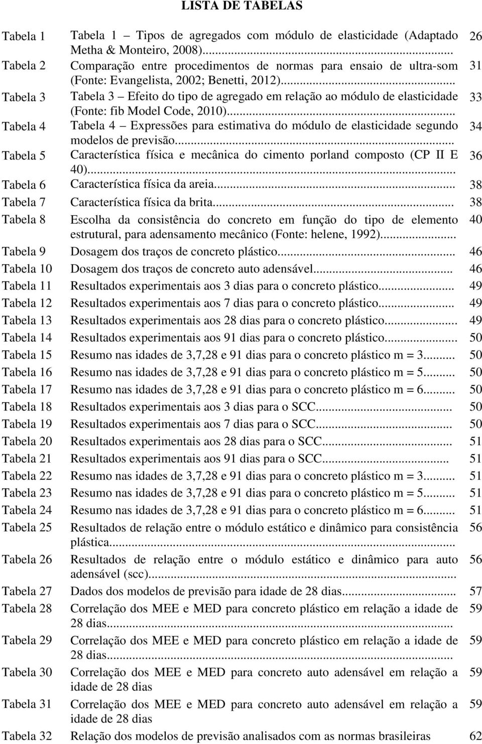 .. Tabela 3 Tabela 3 Efeito do tipo de agregado em relação ao módulo de elasticidade 33 (Fonte: fib Model Code, 2010).