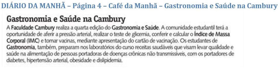 Manhã Gastronomia