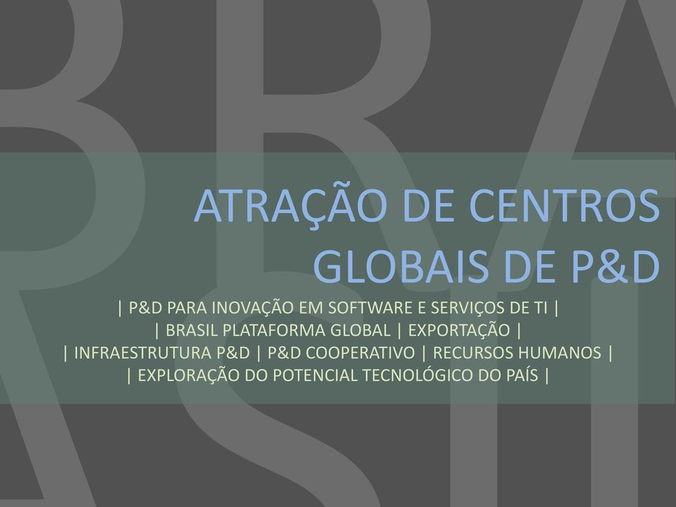 GLOBAL EXPORTAÇÃO INFRAESTRUTURA P&D P&D COOPERATIVO