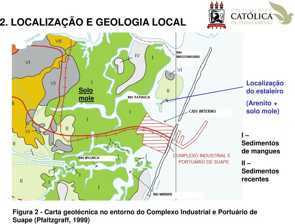 Sedimentos recentes Figura 2 - Carta geotécnica no entorno