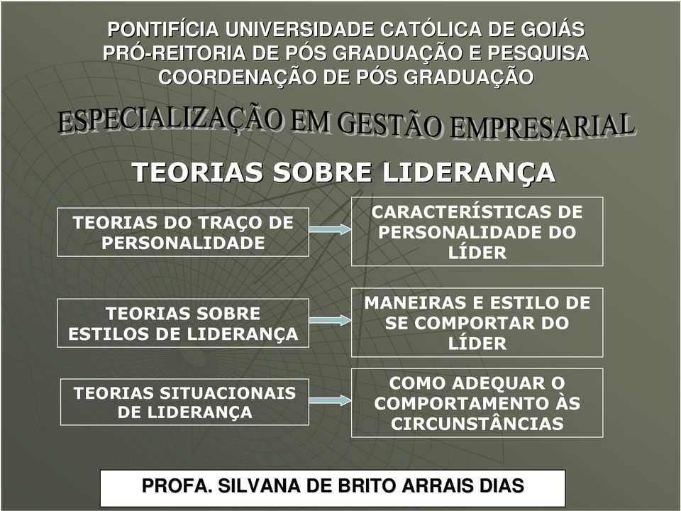 PERSONALIDADE CARACTERÍSTICAS DE PERSONALIDADE DO TEORIAS SOBRE ESTILOS DE LIDERANÇA TEORIAS