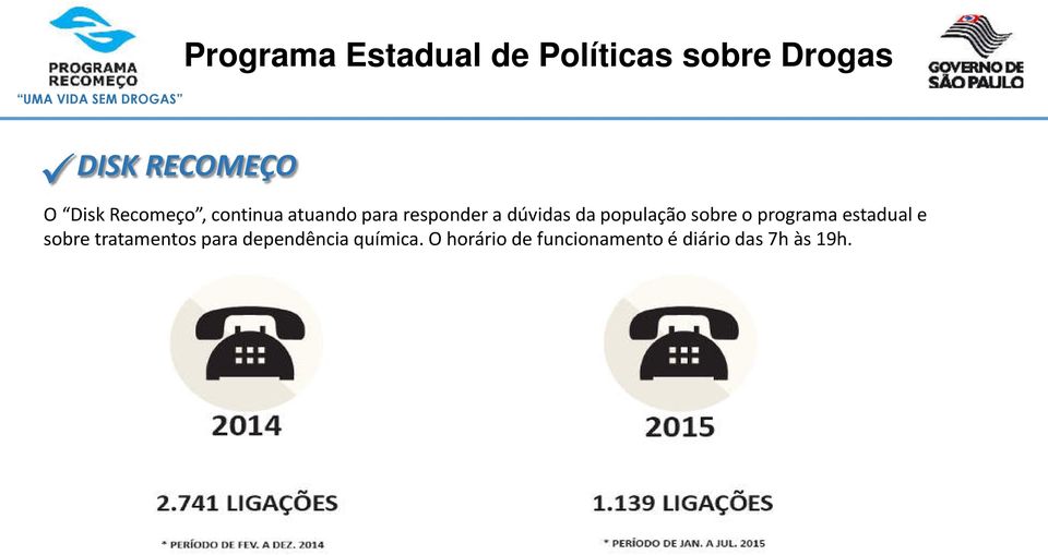 estadual e sobre tratamentos para dependência