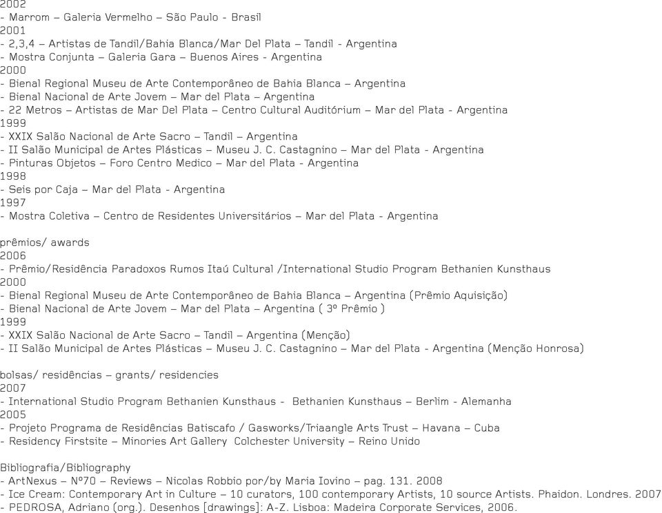 Argentina 1999 - XXIX Salão Nacional de Arte Sacro Tandil Argentina - II Salão Municipal de Artes Plásticas Museu J. C.