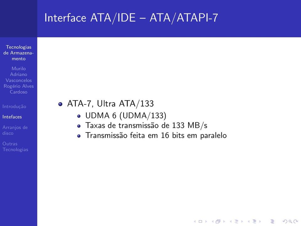 (UDMA/133) Taxas de transmissão de