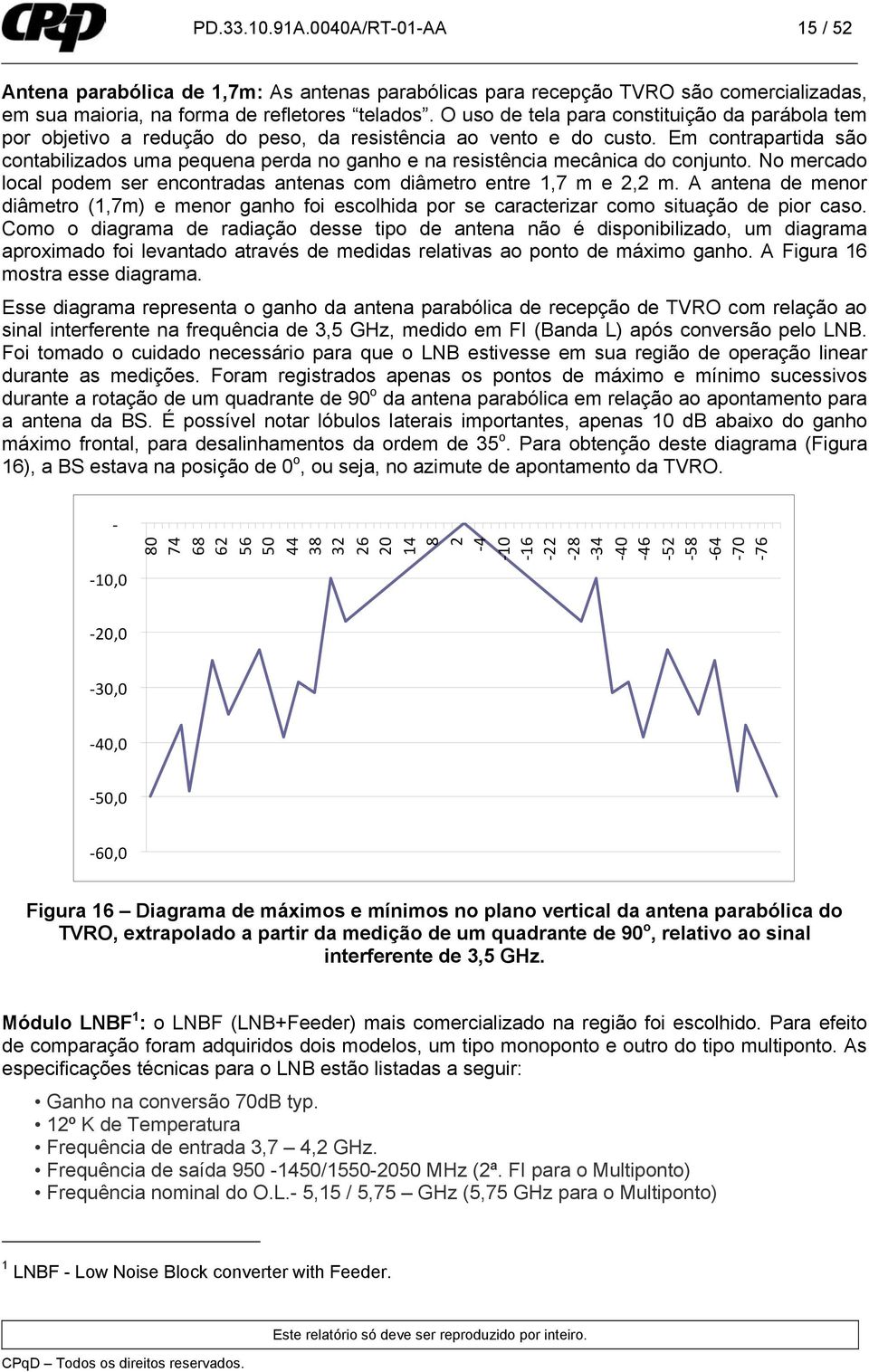 Em contrapartida são contabilizados uma pequena perda no ganho e na resistência mecânica do conjunto. No mercado local podem ser encontradas antenas com diâmetro entre 1,7 m e 2,2 m.