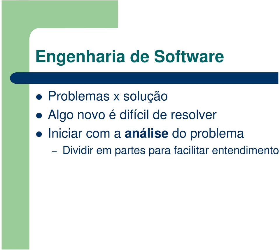 resolver Iniciar com a análise do