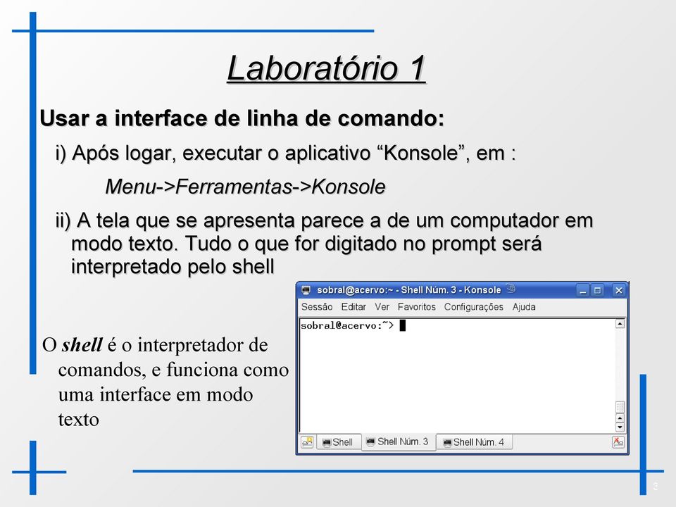 um computador em modo texto.