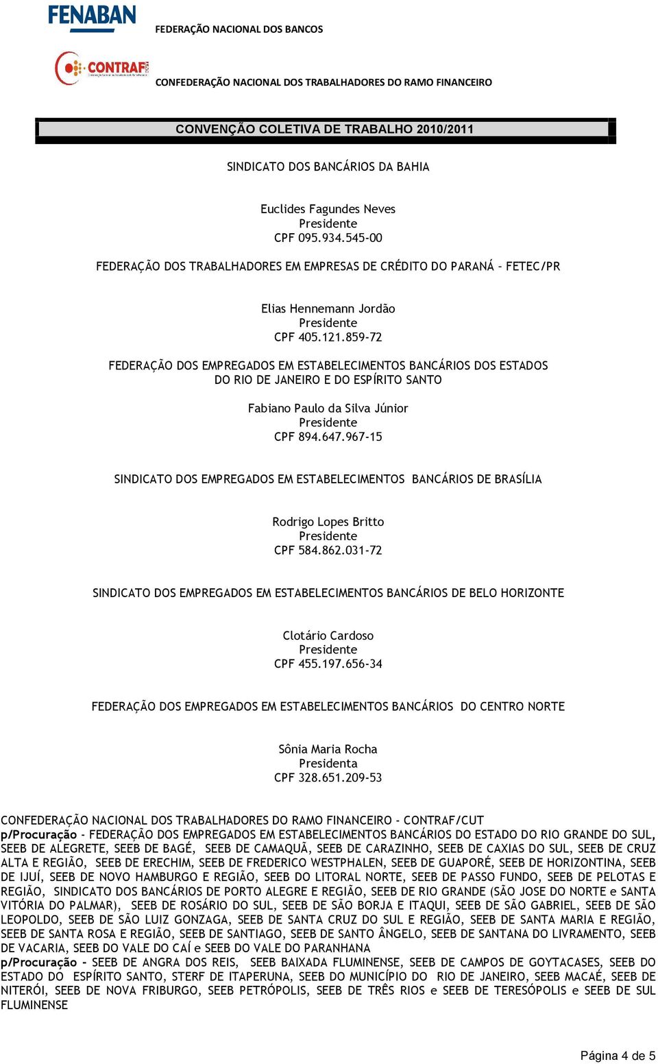 967-15 SINDICATO DOS EMPREGADOS EM ESTABELECIMENTOS BANCÁRIOS DE BRASÍLIA Rodrigo Lopes Britto CPF 584.862.