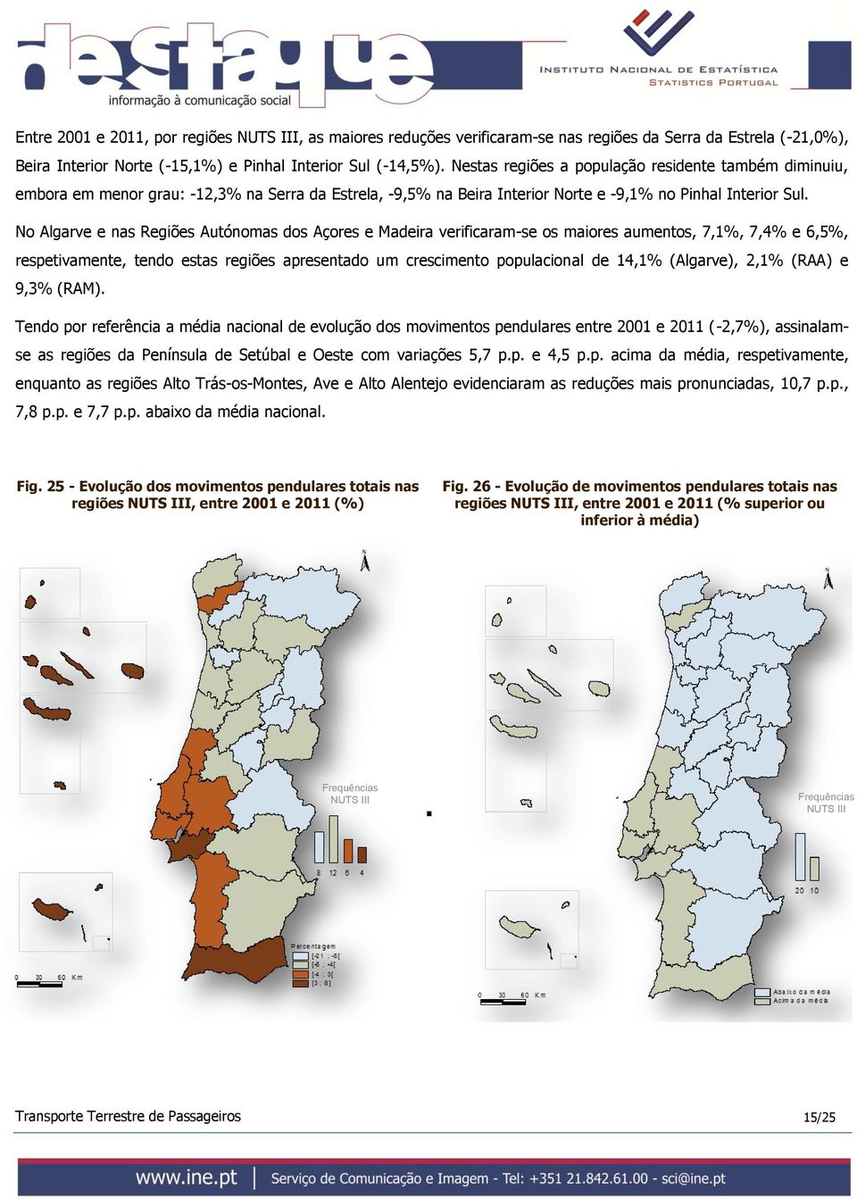 No Algarve e nas Regiões Autónomas dos Açores e Madeira verificaram-se os maiores aumentos, 7,1%, 7,4% e 6,5%, respetivamente, tendo estas regiões apresentado um crescimento populacional de 14,1%