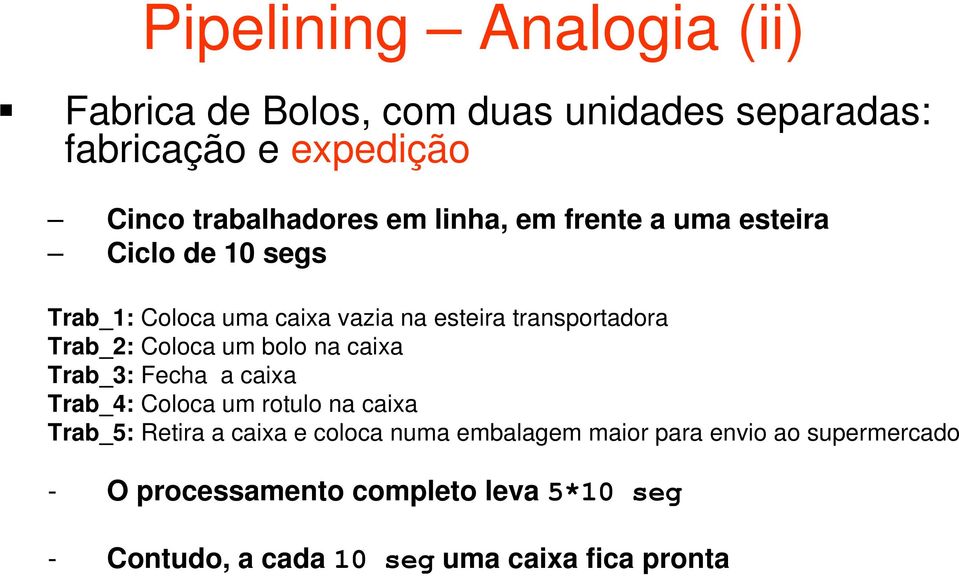 um bolo na caixa Trab_3: Fecha a caixa Trab_4: Coloca um rotulo na caixa Trab_5: Retira a caixa e coloca numa embalagem