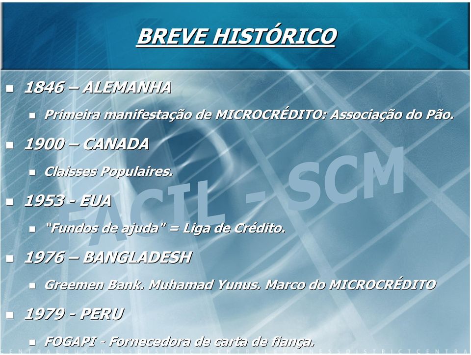 1953 - EUA Fundos de ajuda" = Liga de Crédito.