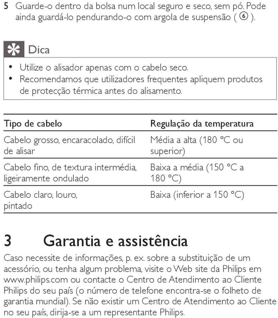 Recomendamos que utilizadores frequentes apliquem produtos Tipo de cabelo de alisar ligeiramente ondulado Cabelo claro, louro, pintado