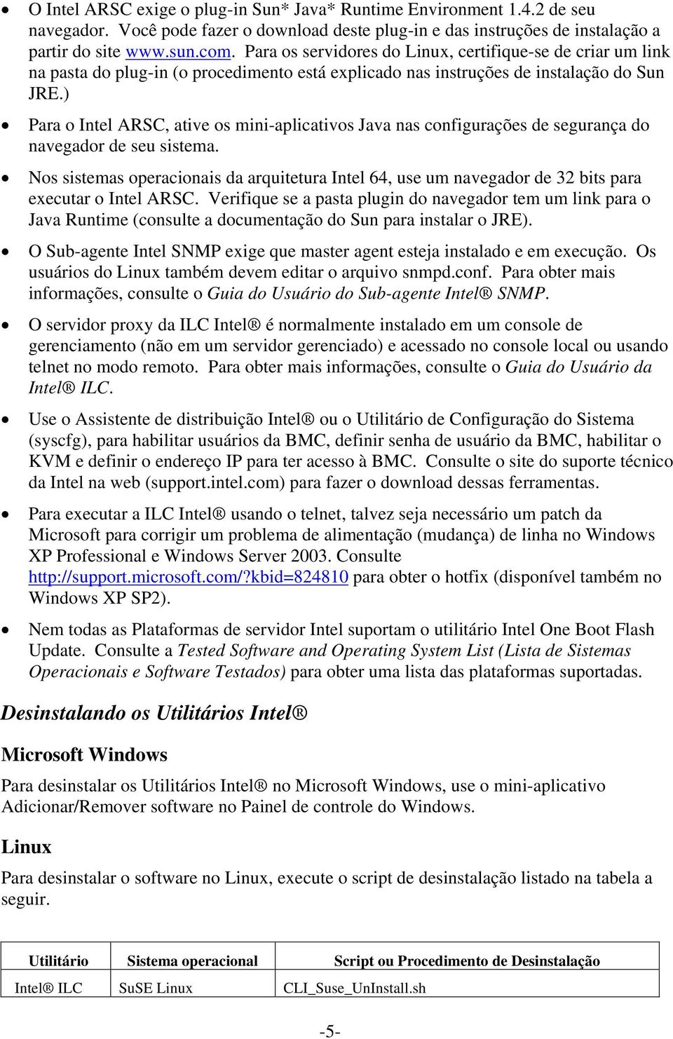 ) Para o Intel ARSC, ative os mini-aplicativos Java nas configurações de segurança do navegador de seu sistema.