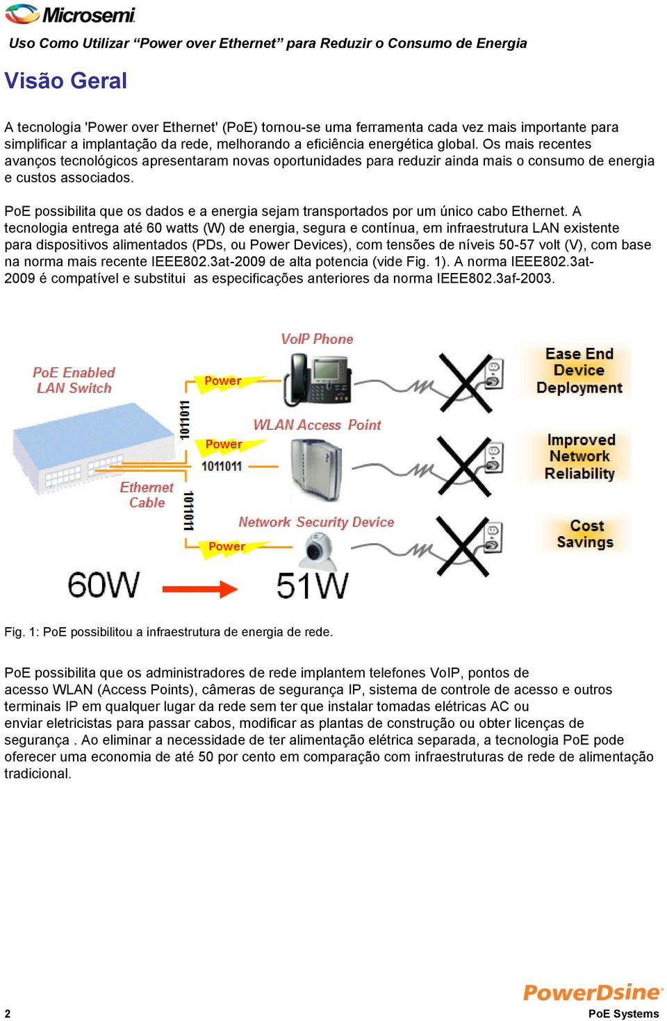 PoE possibilita que os dados e a energia sejam transportados por um único cabo Ethernet.