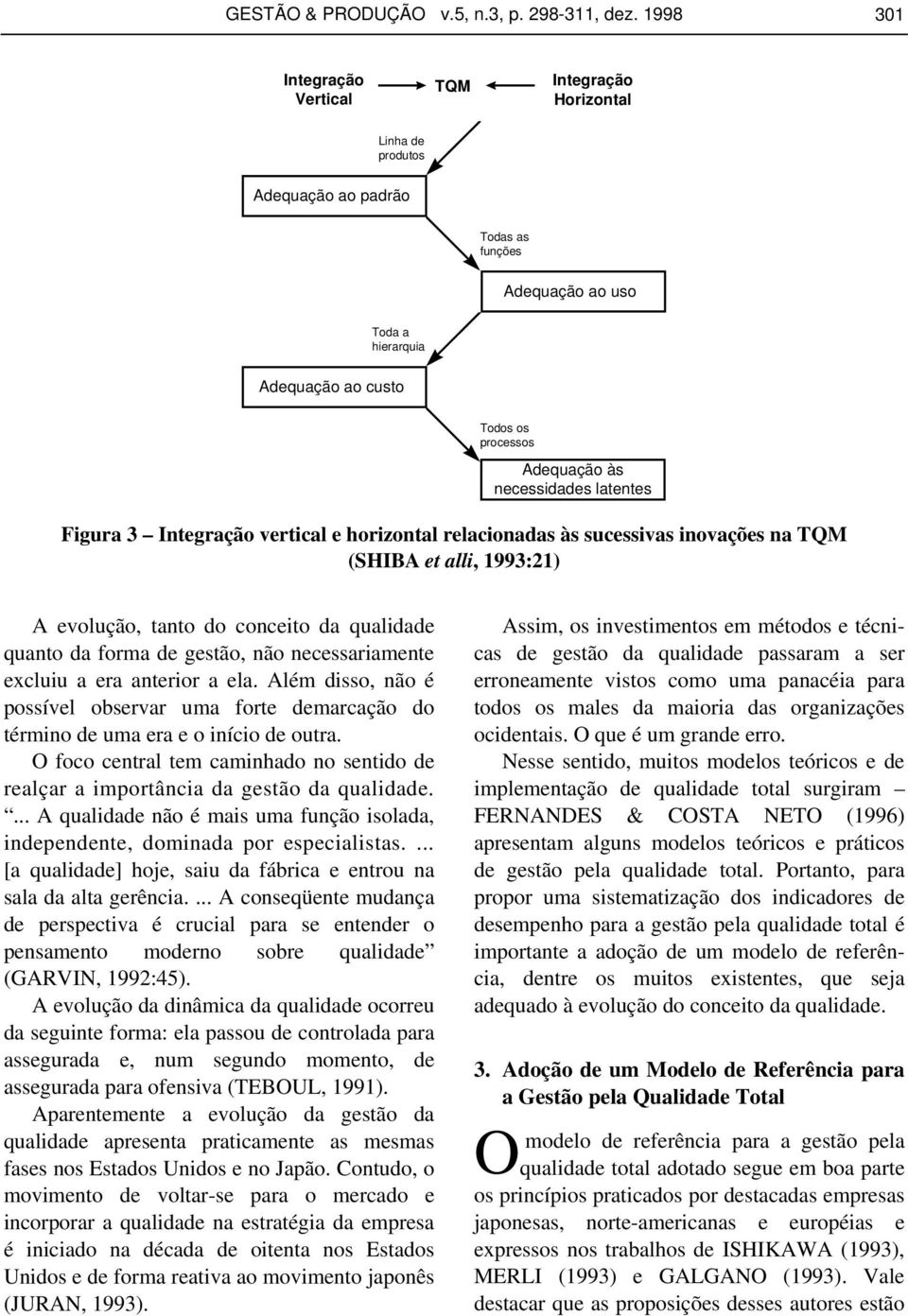 necessidades latentes Figura 3 Integração vertical e horizontal relacionadas às sucessivas inovações na TQM (SHIBA et alli, 1993:21) A evolução, tanto do conceito da qualidade quanto da forma de
